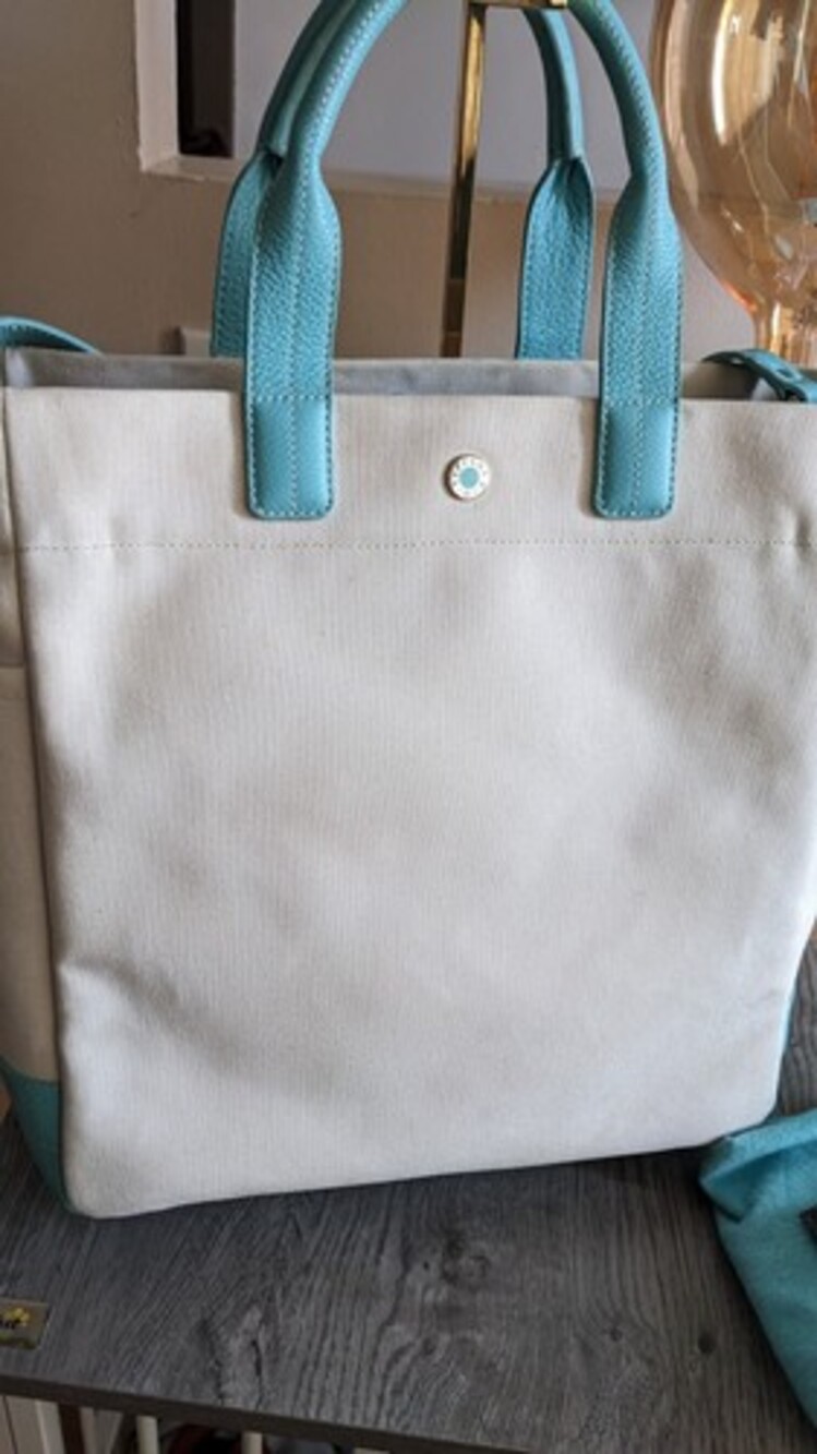 Tiffany Women's Canvas,Leather Shoulder Bag,Tote Bag Off-white,Tiff... BF576898 - Picture 10 of 16